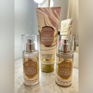 Cozy Vanilla Bourbon Body Cream and 2 Mists